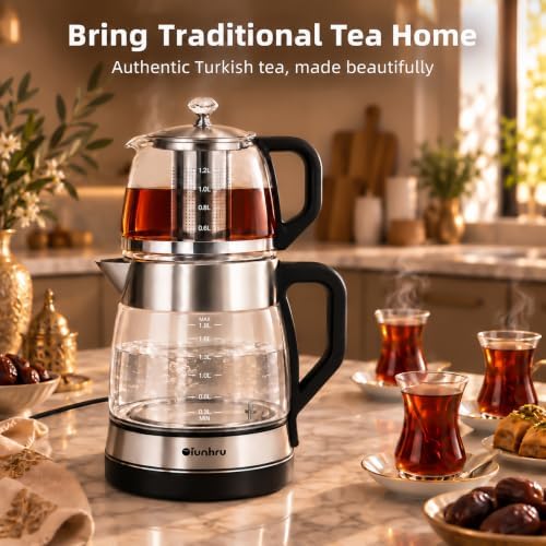 Turkish 3L Tea Maker for Home & Kitchen, Electric Double Pot Keep Warm - Image 2