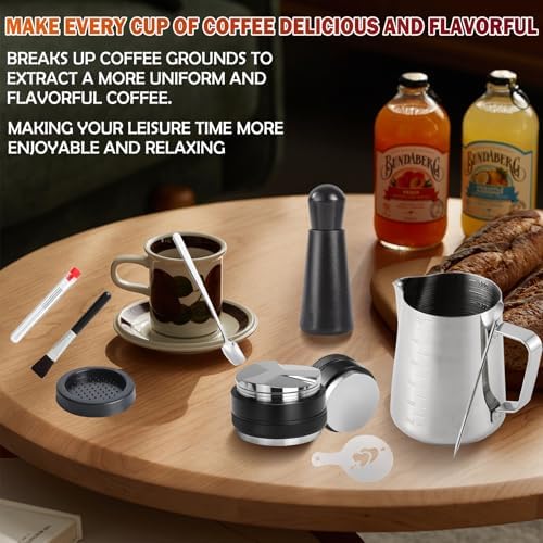 Coffee Tamper Set 24 PCS, Espresso Accessories Barista Kit,with 51mm Espresso Distributor & Tamper,wdt Tool,Frothing Pitcher,Coffee Stirrer,Tamper Mat,Espresso Tools for Espresso Coffee Machine - Image 7