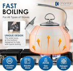 Chantal Classic Teakettle, 1.8 QT, Enamel On Steel, 2-Tone Harmonica Whistle, Rapid Boil and Even Heating (Onyx) - Image 5