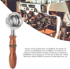58mm Bottomless Portafilter Rosewood Handle Hollow Stainless Steel Coffee Machine Portafilter for Expobar E61 for GEMILAI (Type 2) - Image 6