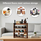 Coffee Mug Holder Countertop 4 Tiers Walnut Station Organizer for Kitchen - Image 4