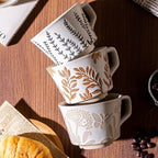 Coffee Mugs Set of 4 with Gold Spoon, 11 oz Porcelain Mug, Ceramic Tea Cups with Handle for Men Women, Hand-painted Mug, Birthday Housewarming Wedding Gift, Dishwasher Microwave Safe - Image 5