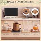 Ferrochef 150 Pcs Wooden Coasters for Craft Unfinished Coasters Bulk 4 Inch Square Coaster Include Acacia Slate Cork Pine for DIY Stained Painting Crafts Wood Laser Engraving Home Favors - Image 5