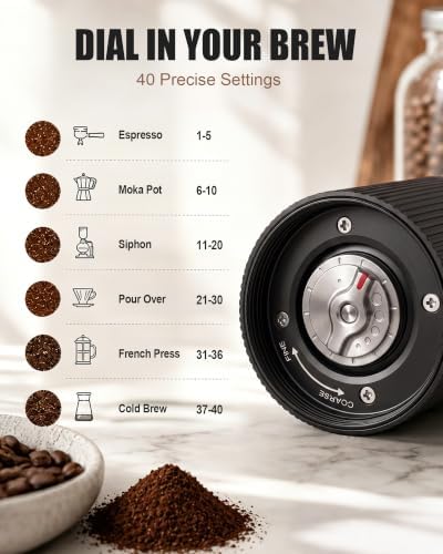 Upgraded Faster Electric Coffee Grinder, Stainless Steel Burrs, Black - Image 5