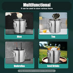 12L Portable Stainless Steel Food Storage Container with Lids - Image 7