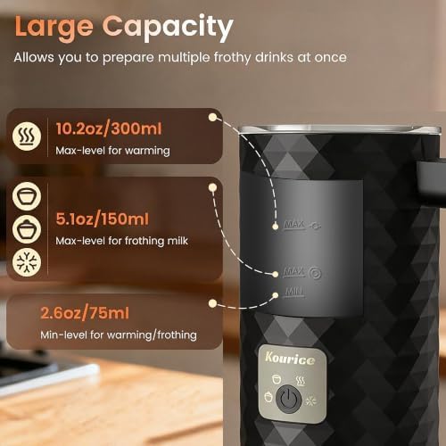 Electric Milk Frother and Steamer, 4-in-1 Hot & Cold Foam - Image 4