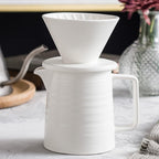 Coffee Press Ceramic Dripper 1-2 Cups Drip Filter Pot Pour Over Coffee Maker with Separate Stand for Filte 500ml Pots (500ml Black Pot) - Image 6