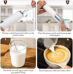 Electric Handheld Milk Frother 3-speed Stainless Steel Whisk - Image 7