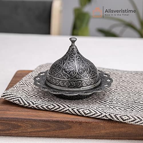 Alisveristime Lale Turkish Coffee Set with 6 Cups and Tray (Black) - Image 3
