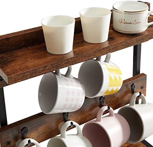 IBUYKE Countertop Mug Tree,Coffee Mug Cup Holder,Brown TBJ002H - Image 6