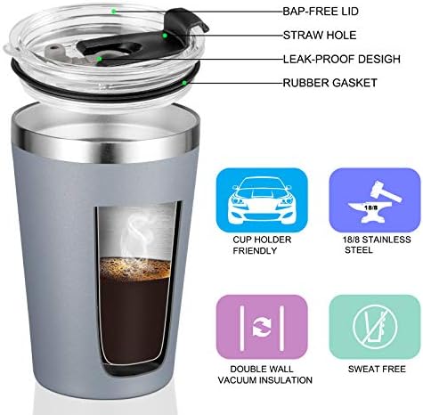 VEGOND 12oz Tumbler Stainless Steel Tumbler bulk Vacuum Insulated Double Wall Travel Tumbler with Lid and Straw Reusable Tumbler, Grey 6 Pack - Image 2