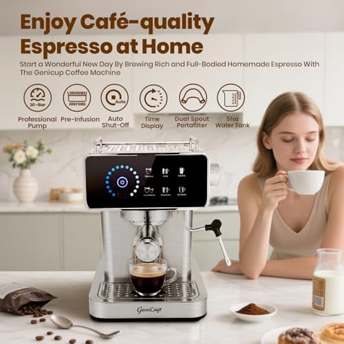 Touchscreen Espresso Machines with Timer, 51oz Water Tank, 20 Bar - Image 7