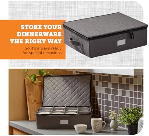 storageLAB Cup & Mug Storage Case | Hard Shell Felt Dividers | Gray - Image 2