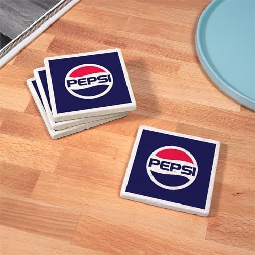 CafePress Pepsi 90S Logo Tumbled Stone - Set of 4 Coasters Set of 4 - Image 3