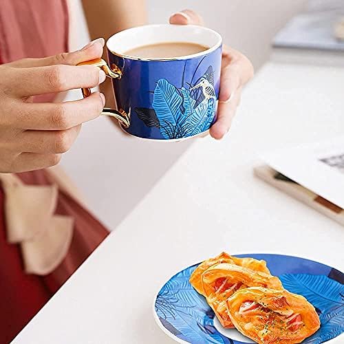 tea cups and saucers,Coffee Cup Ceramic Black Tea and Saucer Set Hot Cocoa Garland Hanging Ear Suitable Restaurant - Image 6
