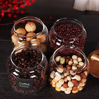 SAIOOL Glass Jars with Airtight Lid [Set of 4],Kitchen Canisters, Borosilicate Storage Containers,Retro Design, jars for Candy,Cookie,Rice,Sugar,Flour, Flour,Pasta,Nuts and Spice Jars - Image 6