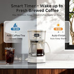 Coffee Maker, 5 Cup Programmable Drip Coffee Machine-White - Image 3