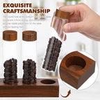 BESPORTBLE Glass Coffee Bean Storage Vials with Wood Stand - Image 7