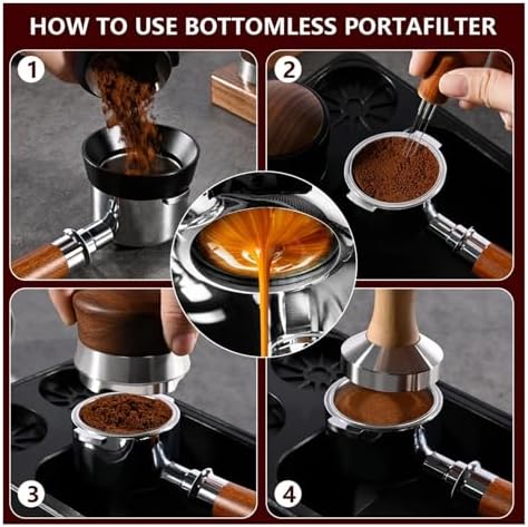 3 Ear Coffee Bottomless Portafilter 54mm，Compatible For Breville，Compatible For Sage，870 878 880 Replacement Filter Basket Barista Tool Espresso Accessory(54MM 3-Ear-White) - Image 5