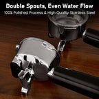 58MM Portafilter Double Spouts 3 Ears, 316 Stainless Steel Espresso Portafilter with 0.38MM Ultra-Fine Filter Blocks Grounds, Coffee Portafilter with Ergonomic Handle Fits Palm,Fits CASABREWS,Breville - Image 5