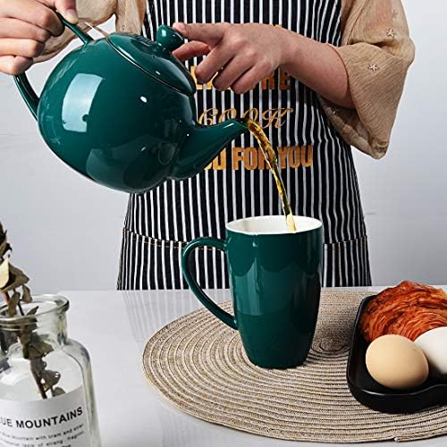Sweejar Ceramic Tea Pots,30OZ Porcelain Teapot with Infuser(Jade) - Image 3