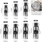 Upgrade 3in1 Water Bottles with Travel Mug Coffee Cup Cap, Tea Infuser,Carrying Loop,Thermal Wide Mouth Bottle, Vacuum Insulated 316 Stainless Steel Flask Leak Proof,BPA-Free (silver, 1360ml) - Image 2