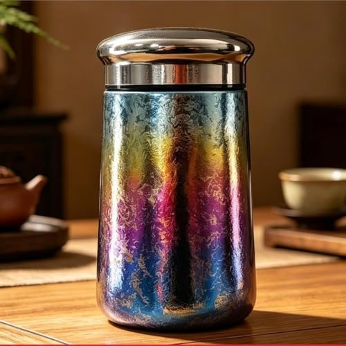 Pure Titanium Vacuum Tumbler, Double Wall Tea Infuser Cup for Office Gift - Image 3