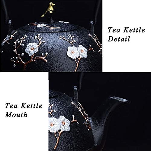 tetsubin Cast iron Tea Kettle workshop Healthy japanese Tea pot with Stainless Steel Infuser（40 oz） - Image 5