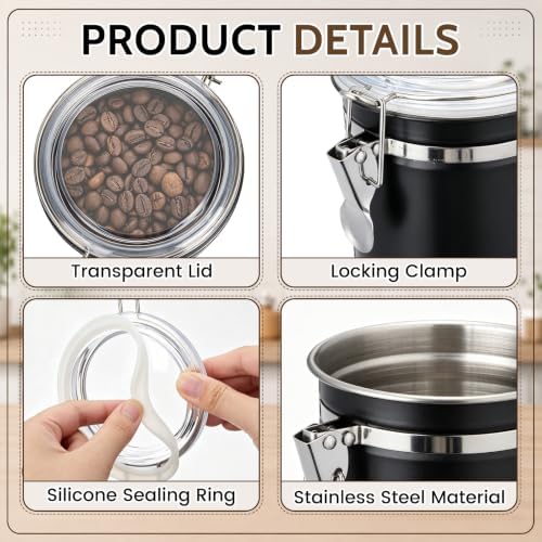 6 Pcs 27 Oz/ 800ml Stainless Steel Canisters for Kitchen - Image 3