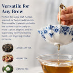 Umbrella Tea Filter, Ceramic Umbrella Shape Tea Strainer, 360° Rotating Loose Leaf Infuser For Coffee & Tea Brewing, Umbrella Tea Strainer For Cup, Tea Umbrella Diffuser With Fine Mesh (blue) - Image 5