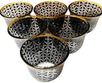 Chandler Espresso Turkish Arabica Coffee Cup Assorted Design Available from Brand 70ml 2.5oz Set of 6 Cups with Gift Box (Glass, Black Circles Decal Made from Glass A) - Image 5