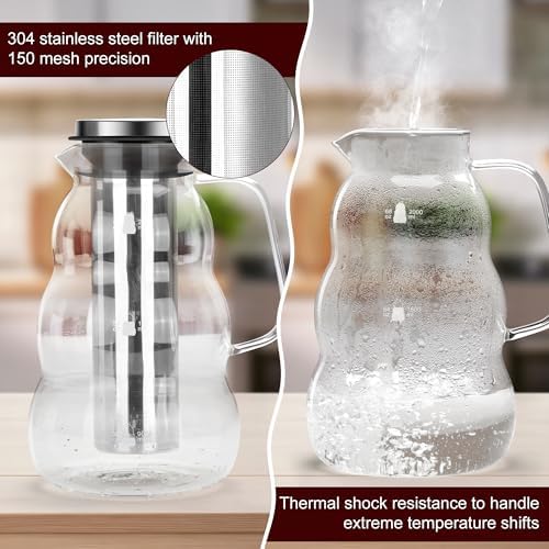 GWNF 2 L/68 oz Cold Brew Coffee Maker with 304 Stainless Steel Filter - Image 5