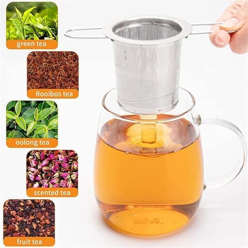 cold brew coffee filter 6/12/20pcs Tea Infuser Stainless Steel Strainer Folding Handle Filter Fine Mesh Basket For Loose Leaf(6pcs) - Image 6
