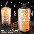 Umigy 12 Pack Christmas Glass Cups 16 oz Drinking Glasses,Cool Style - Image 3