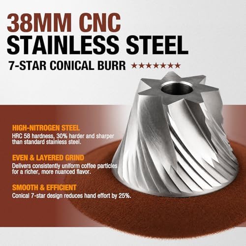 Portable Manual Coffee Grinder with Stainless Steel Conical Burr - Image 2
