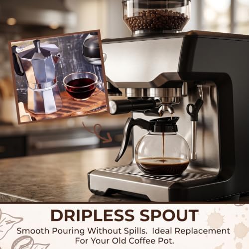 Mifoci 4 Pack 10 Cup Glass Replacement Coffee Pots 57.5 oz, Black - Image 2