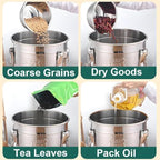 3.2Gal 304 Stainless Steel Kitchen Airtight Canister, 405oz Flour Container with Lid and Locking Clamp,10-21Lbs Metal Bucket Food Storage Container for Rice Flour Grain Coffee Bean(12L) - Image 3