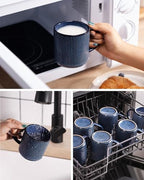 famiware Coffee Mug Set of 6, Star 12 oz Ceramic Mugs Cups Set with Handle - Image 5