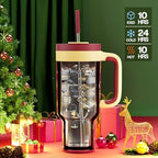 POWCAN 40 oz Christmas Tumbler with Handle, 2-in-1 Straw Lid, Leakproof, Dishwasher Safe, Insulated Stainless Steel Coffee Mug, Keeps Cold for 34 Hours, Fits in Car Cupholder (Holiday Cheers) - Image 2