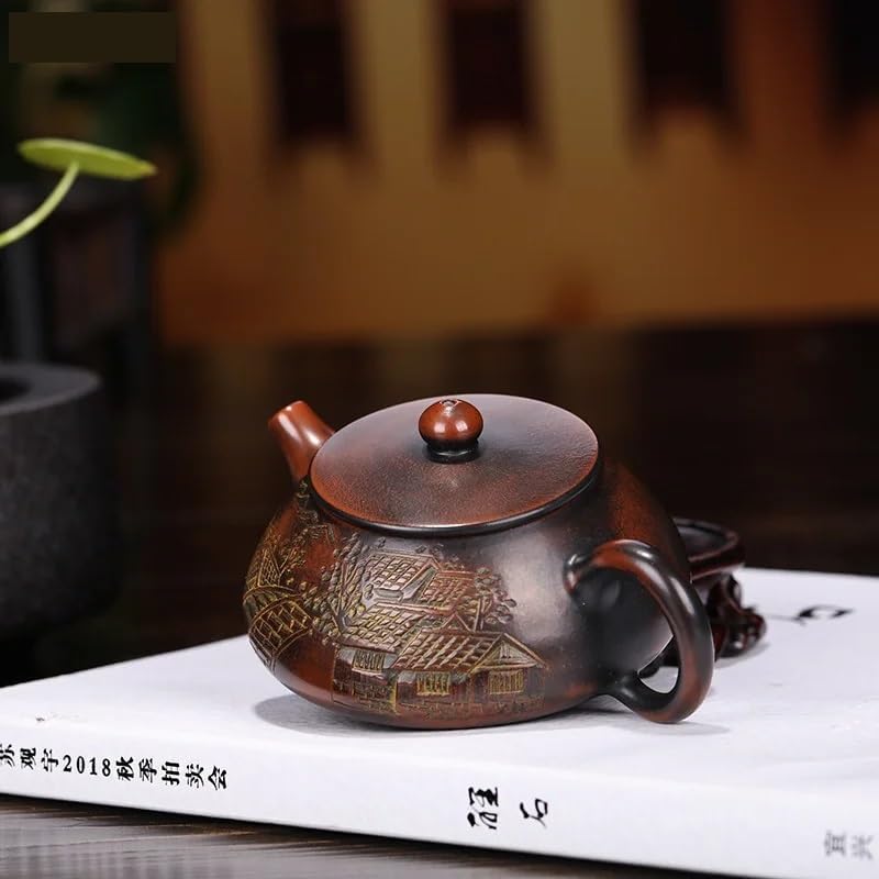 Tea Pot Chinese purple sand teapot, household handmade ball hole filter kettle, Chinese tea ceremony supplies, Loose Tea Teapot 120ml Teapot for Infuser - Image 7