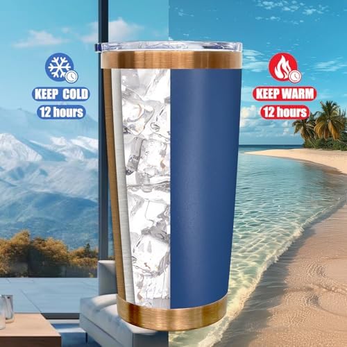 20 oz Tumbler Bulk Stainless Steel Tumblers with Lids and Straws Navy - Image 4