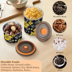 Michigan Black Designed Food Storage Containers With Lids Stainless Steel Pantry Storage Push Button Dry Food Canisters - Image 6