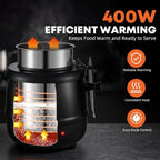 Commercial Soup Warmer Kettle with Hinged Lid & 13.4" Serving Ladle - Electric Food Warmer Pot with Adjustable Temperature Control - Ideal for Soup, Chili & Cheese for Catering, Buffet & Restaurant - Image 3