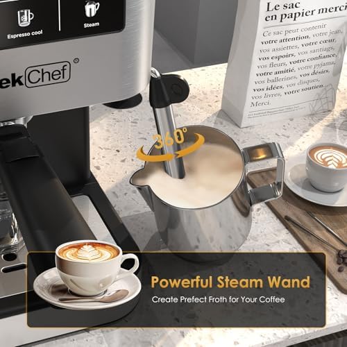 Geek Chef Espresso Machine with Milk Frother, 20 Bar Espresso & Latte Maker - Image 5