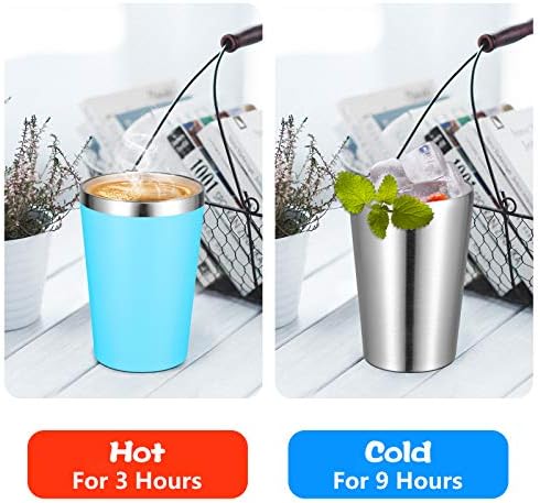 VEGOND 12oz Tumbler Stainless Steel Tumbler bulk Vacuum Insulated Double Wall Travel Tumbler with Lid and Straw Reusable Tumbler, Sky blue 6 Pack - Image 3