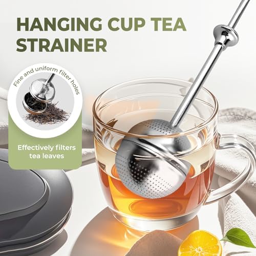 Long Handle Stainless Steel Tea Strainer, 2026 New Mesh Tea Infuser, Reusable Tea Ball for Loose Leaf Tea, Easy Clean Tea Accessories for Home, Fine Mesh Tea Strainer for Tea Lovers(2 Pcs) - Image 2