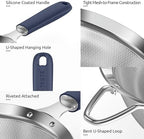 U-Taste 18/8 Stainless Steel 3.35in Medium Fine Mesh Strainer and 12.6in Stainless Steel Danish Dough Whisk (Midnight Blue) - Image 6