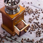 Vintage Manual Coffee Grinder, Hand Crank Burr Mill Wooden Classic Style For Home Use(Color1) - Image 4