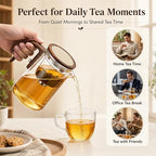 TeSabMi Magnetic Glass Teapot with Infuser for Loose Leaf Tea, 27 oz - Image 6