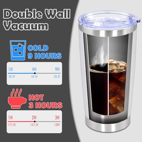 20oz Tumbler Stainless Steel Tumbler Coffee Tumbler with Lid White, 4P - Image 5